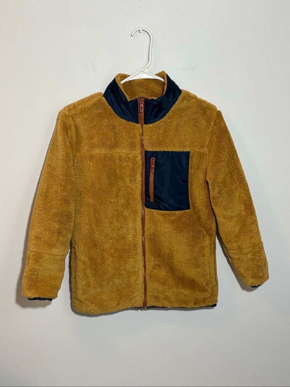 Tommy Bahama Kids camel and navy fleece jacket - L